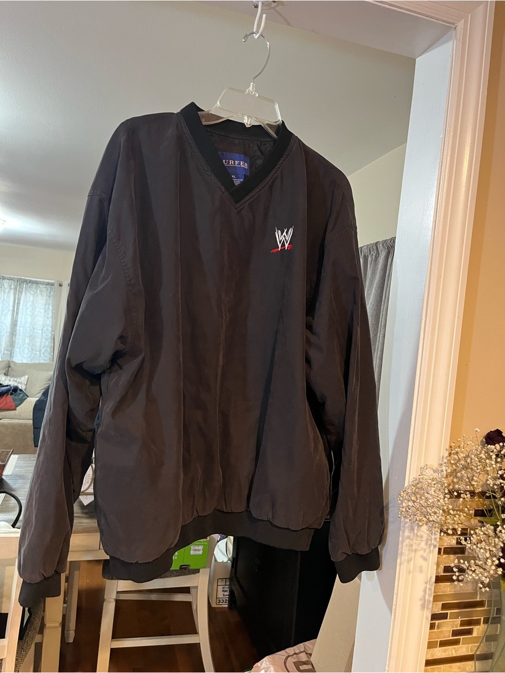 Vintage WWE Black Pullover Jacket - Men's V-Neck Windbreaker xl
